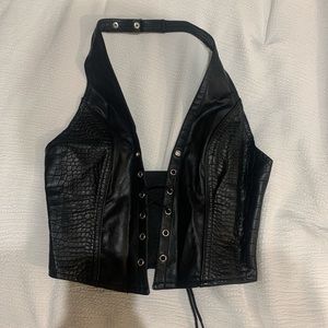 Iamgia leather lace up vest